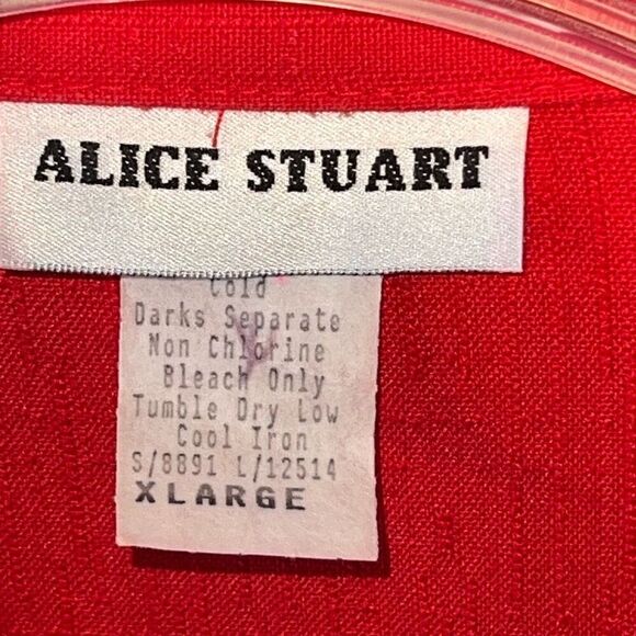 Vintage Alice Stuart One Button Blazer Jacket Women's size X-Large Red Office - Picture 6 of 11